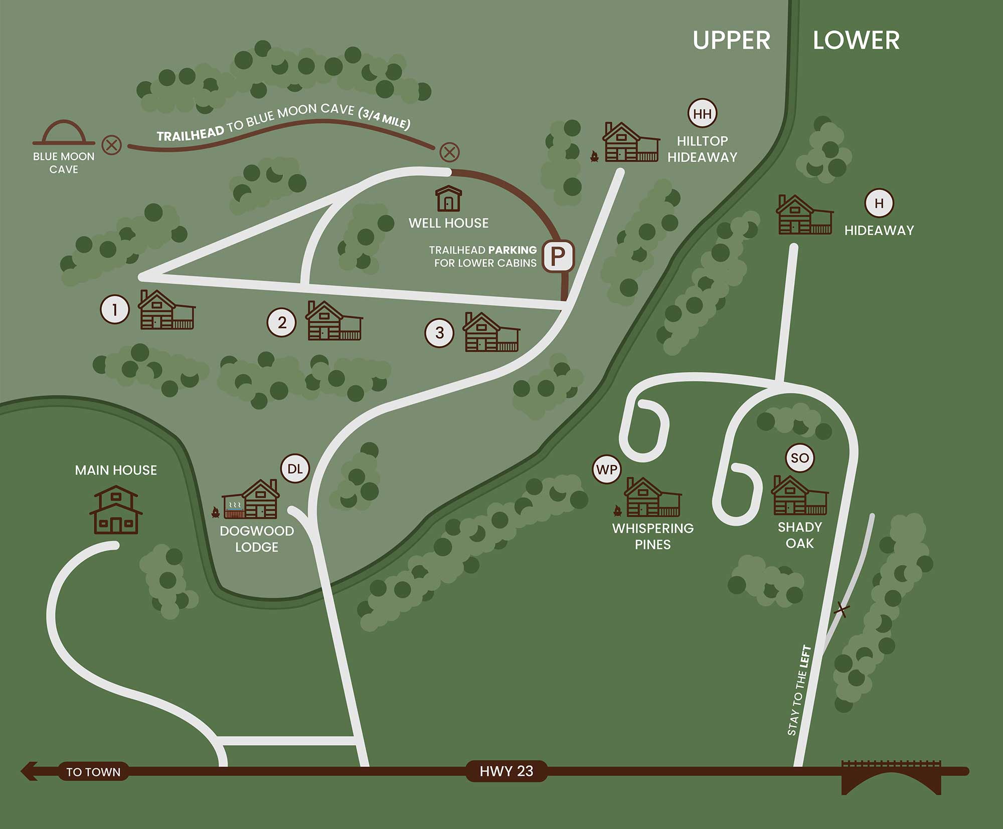 map of cabins in eureka springs