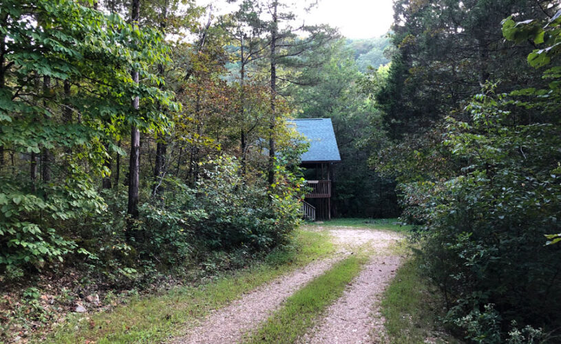 hideaway cabin driveway