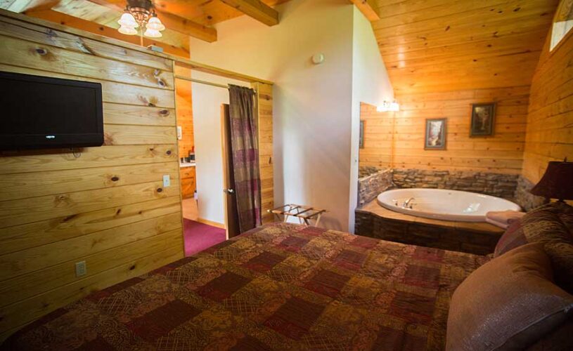 mountain top cabin 2 bedroom with jacuzzi and king bed