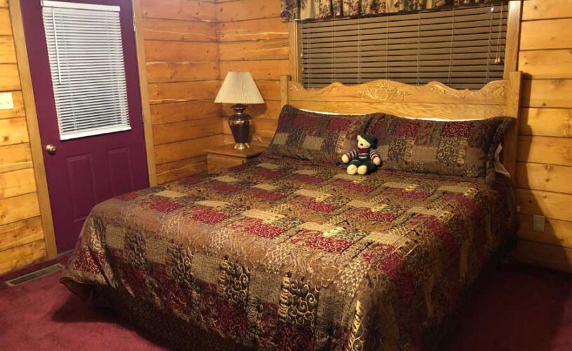 whispering pines cabin bedroom