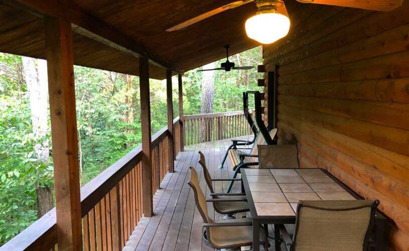 whispering pines cabin deck