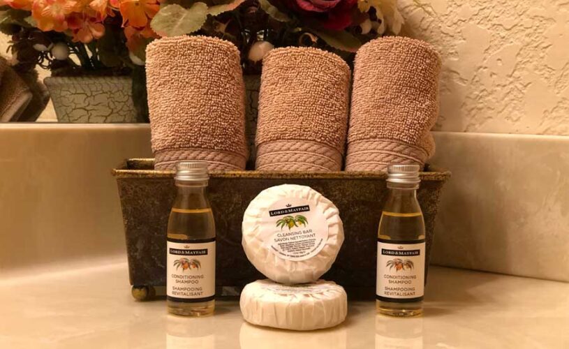 whispering pines cabin soap and shampoo