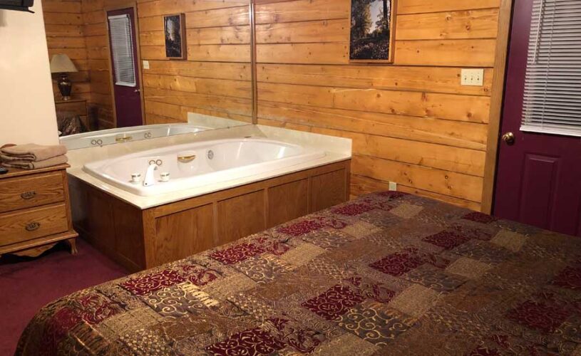 whispering pines cabin jacuzzi tub